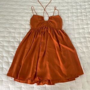 Abercrombie & Fitch Burnt Orange Strappy Halter Neck Mini Dress - Size S